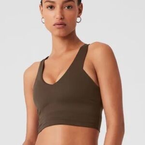 NWOT - Alo Yoga Airbrush Real Bra Tank In Espresso size Small